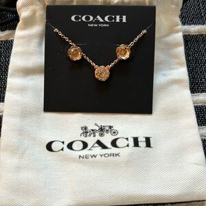 COACH Open Circle Necklace and Rosette Earrings